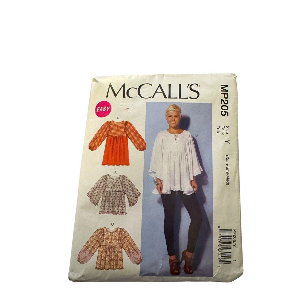 McCall's Patterns MP205 Misses'‎ Top And Tunic Size Small-medium